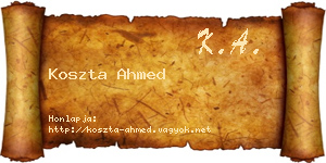 Koszta Ahmed névjegykártya